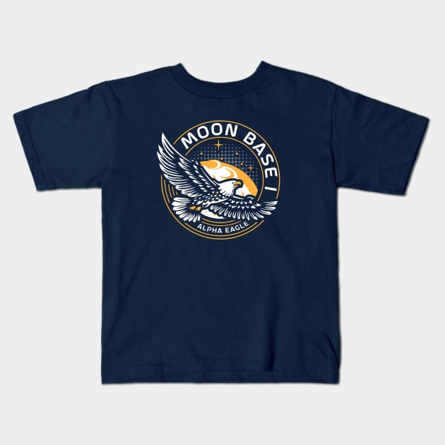Moonbase 1: Alpha Eagle Kids T-Shirt by Yotebeth